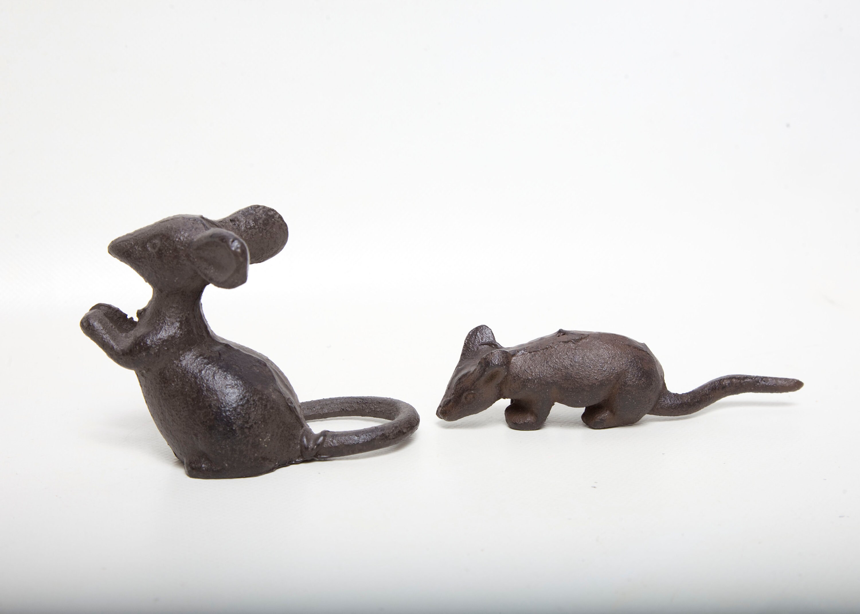 Vintage Cast Iron Mouse Figurines Metal Mice Paperweights Set Etsy