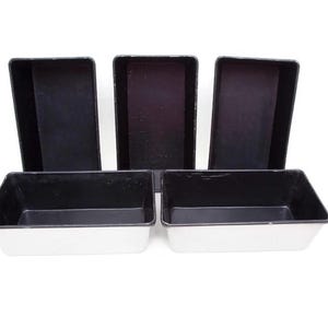 Set of 5 GREAT COOKS Loaf Pans – 9.5" x 5.25" – Manitowoc WI – Silver & Black Metal Baking Pans