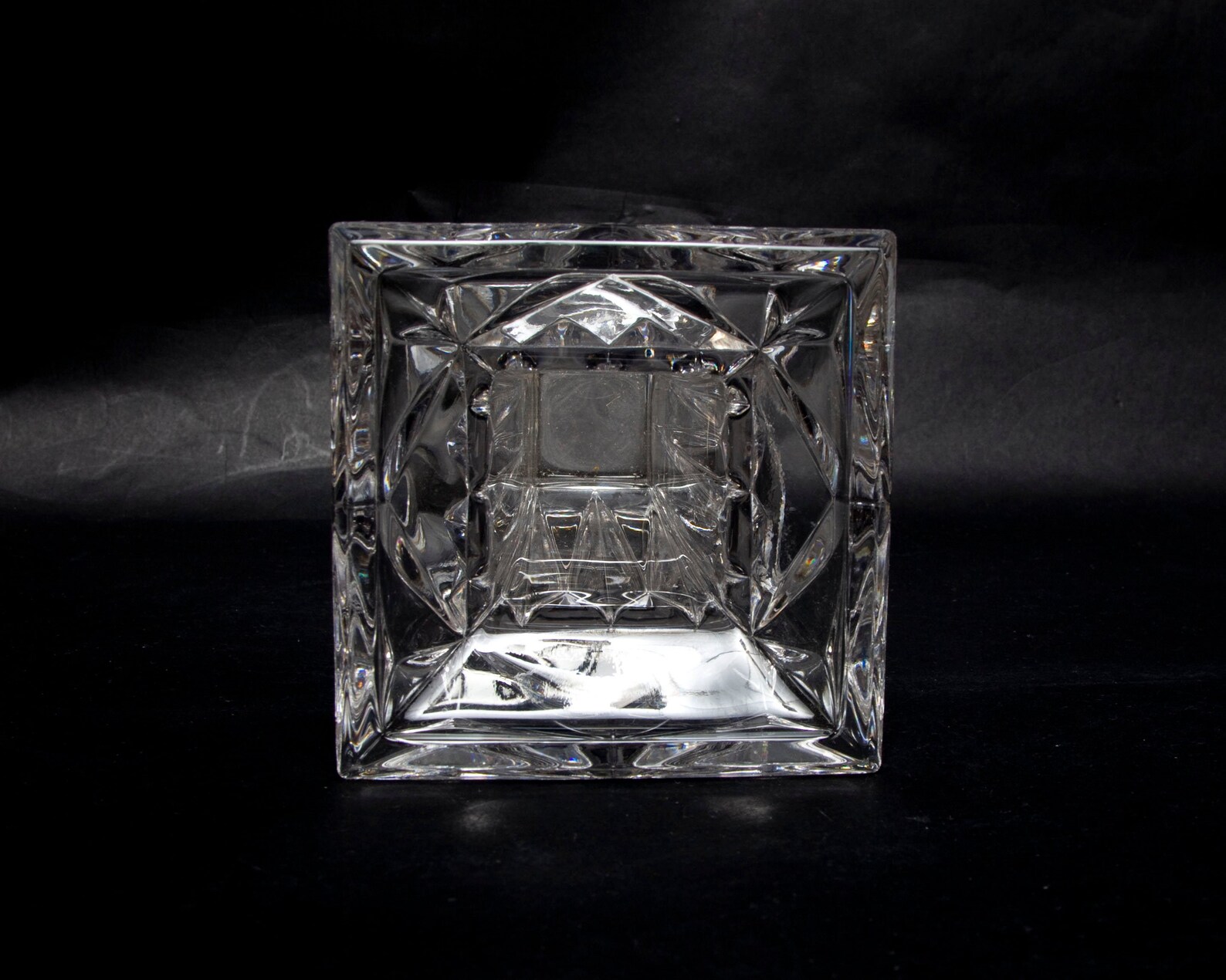 Vintage Square Crystal Column Vase Clear Lead Crystal German Etsy