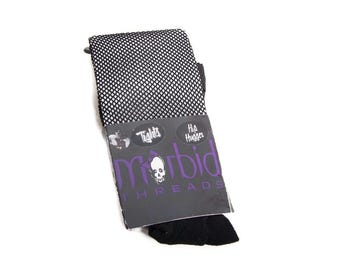 Vintage Morbid Threads Fishnet Tights | Y2K Goth Hosiery, NIP