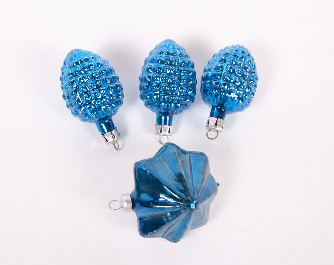 Vintage Cobalt Blue Ornaments Blue Christmas Tree Ornaments - Etsy