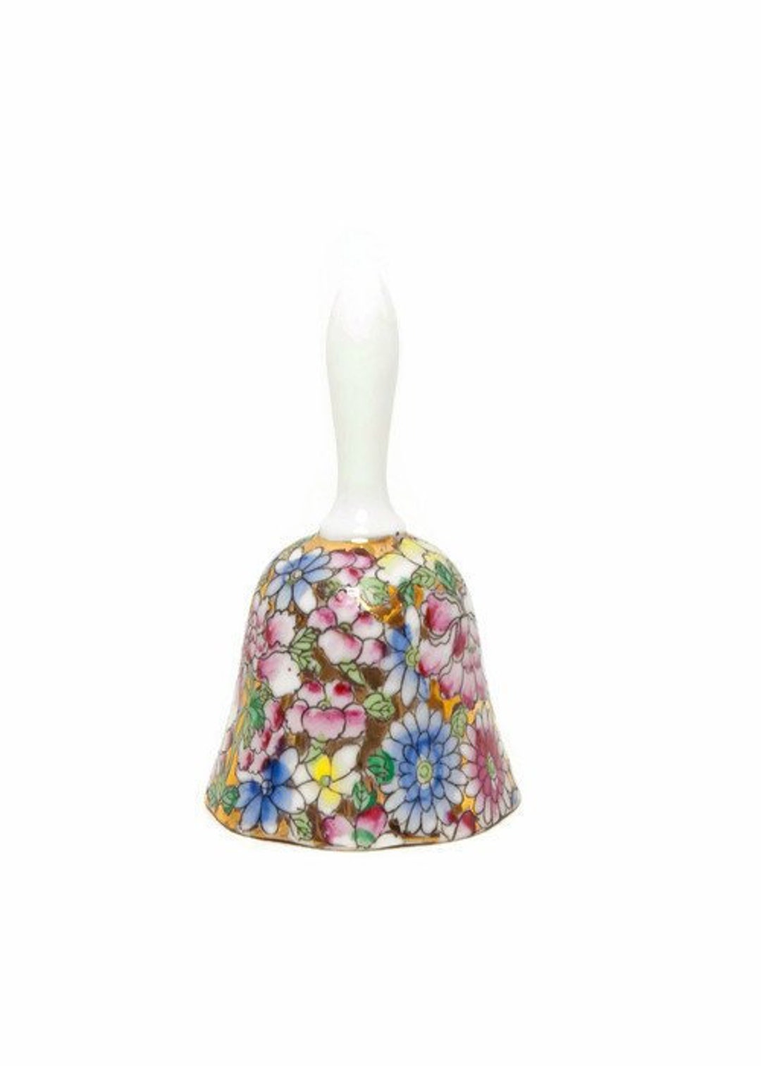 Vintage Chintz Floral Bell: Japanese Porcelain With 24kt Gold - Etsy
