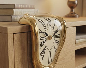 Melting Wall Clock Salvador Dali Style Surreal Clock Roman Numeral Drip Clock Retro Minimalist Desk Clock Unique Home Decor Living Room
