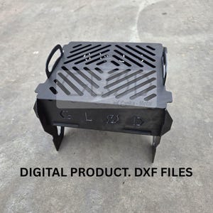 Compact Solo Camping Grill | 8x8" Backpacking Fire Pit | Motorcycle Camp Stove | Collapsible Twig Stove DXF Files | Mini BBQ | GLODMANGAL