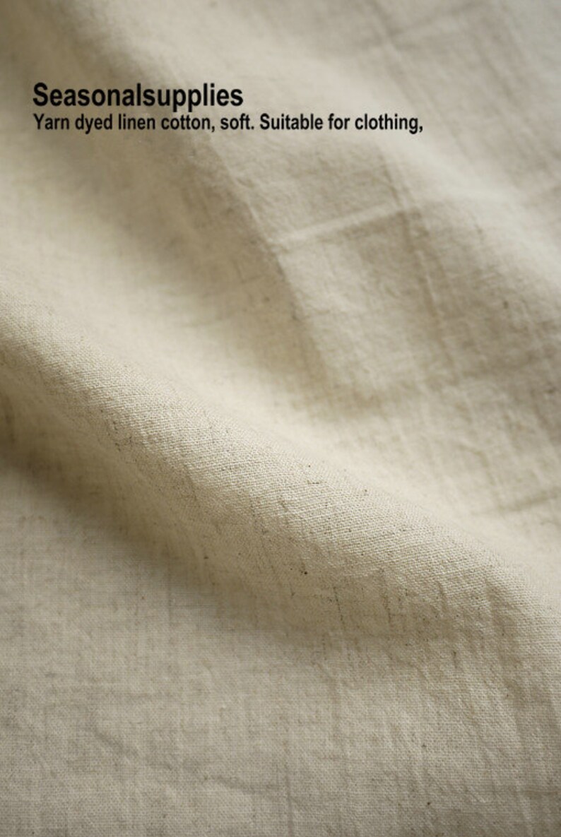 Natural Beige Linen Flax Fabric/ Linen/ Natural Fabric/ | Etsy