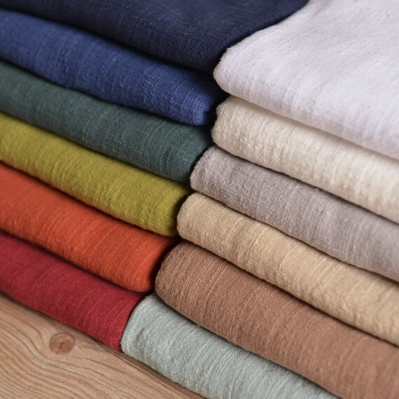 Solid Linen Yarn Fabric Bamboo Texture Pure Flax Linen Spring Etsy
