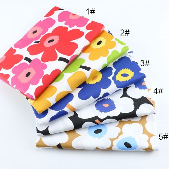 Twill Cotton Fabric for craft Sunflower Pattern Quilting Etsy