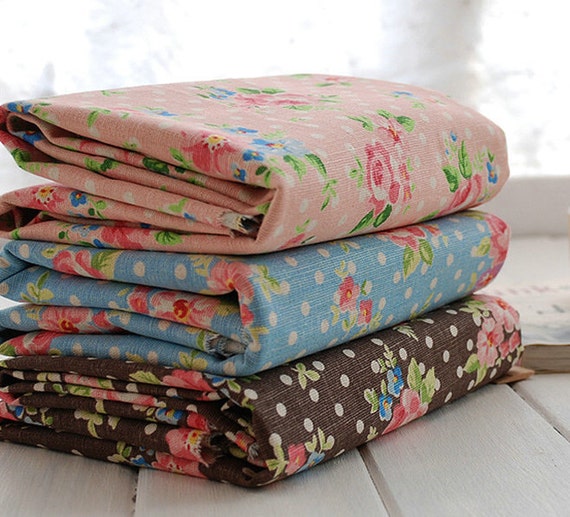 Items similar to Half Yard Cotton Linen Blended Fabric,Craft,Vintage ...