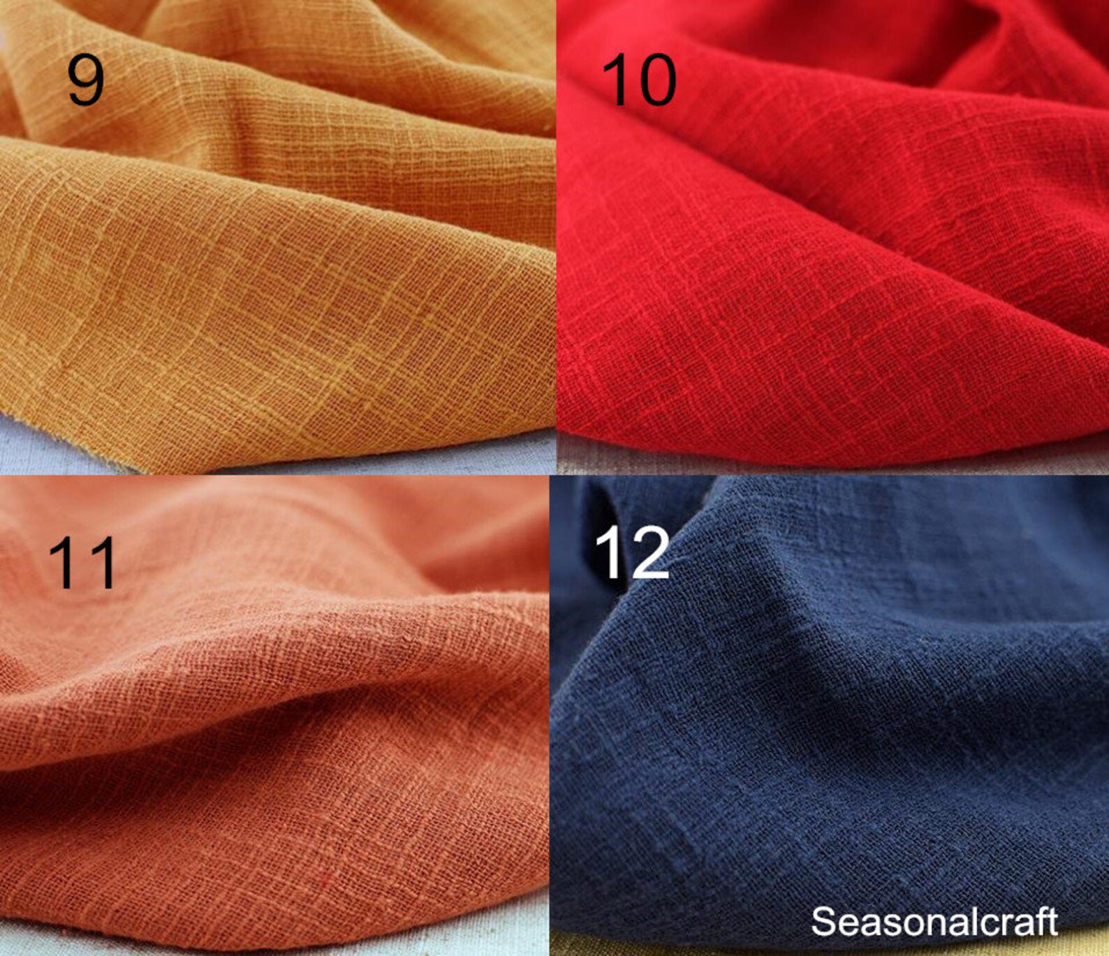 Creases Solid Cotton Linen Fabric Bamboo Texture Pure Autumn Etsy