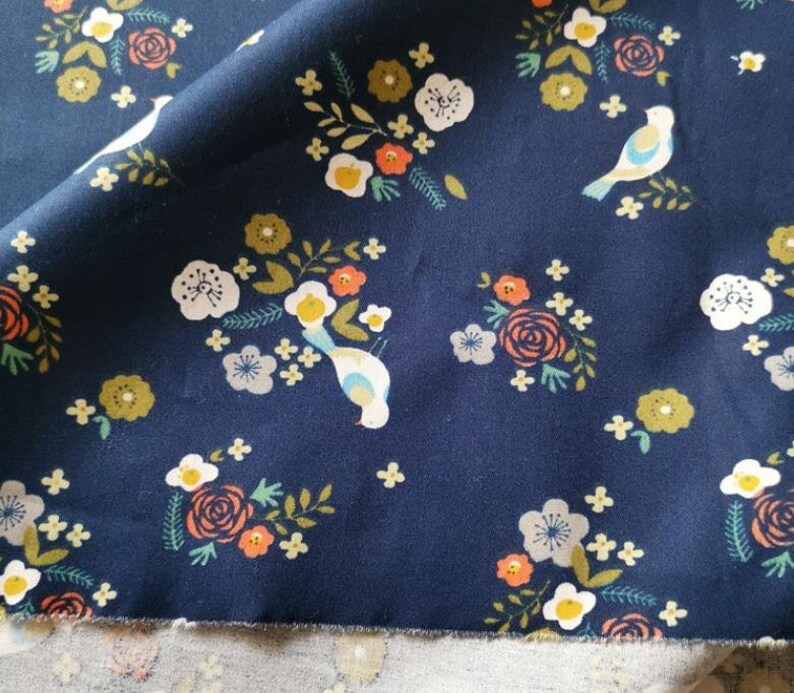 Shabby Chic,Flower Cotton Fabric Flower Cotton Fabric Half Yard Meter Twill Cotton Fabric C662 Blue Cotton Fabric