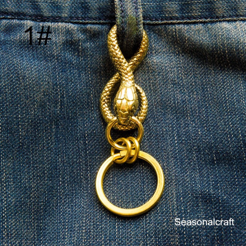 1Piece The snake Antique Gold Color Key Ring T468 Etsy