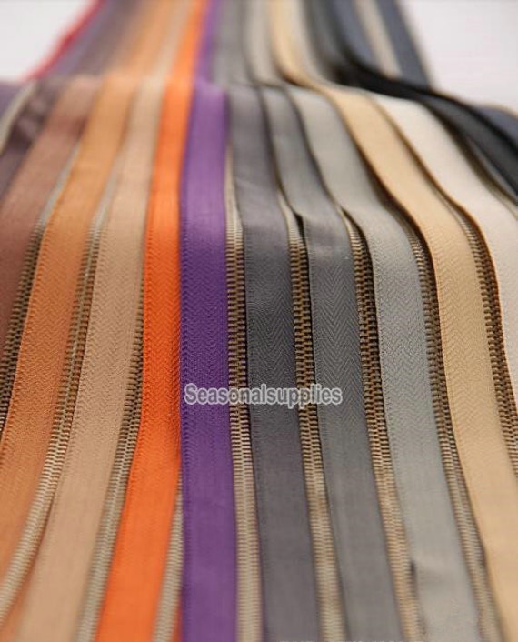 2 yard Freelength Antique brass zipper 17 colors availale Etsy