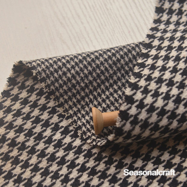 QT1698 Double-faced Houndstooth Thick Wool Blend Fabric Winter Thick Fabric Half yard  Meter