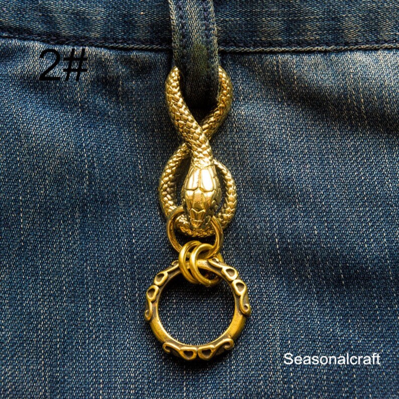 1Piece The snake Antique Gold Color Key Ring T468 Etsy