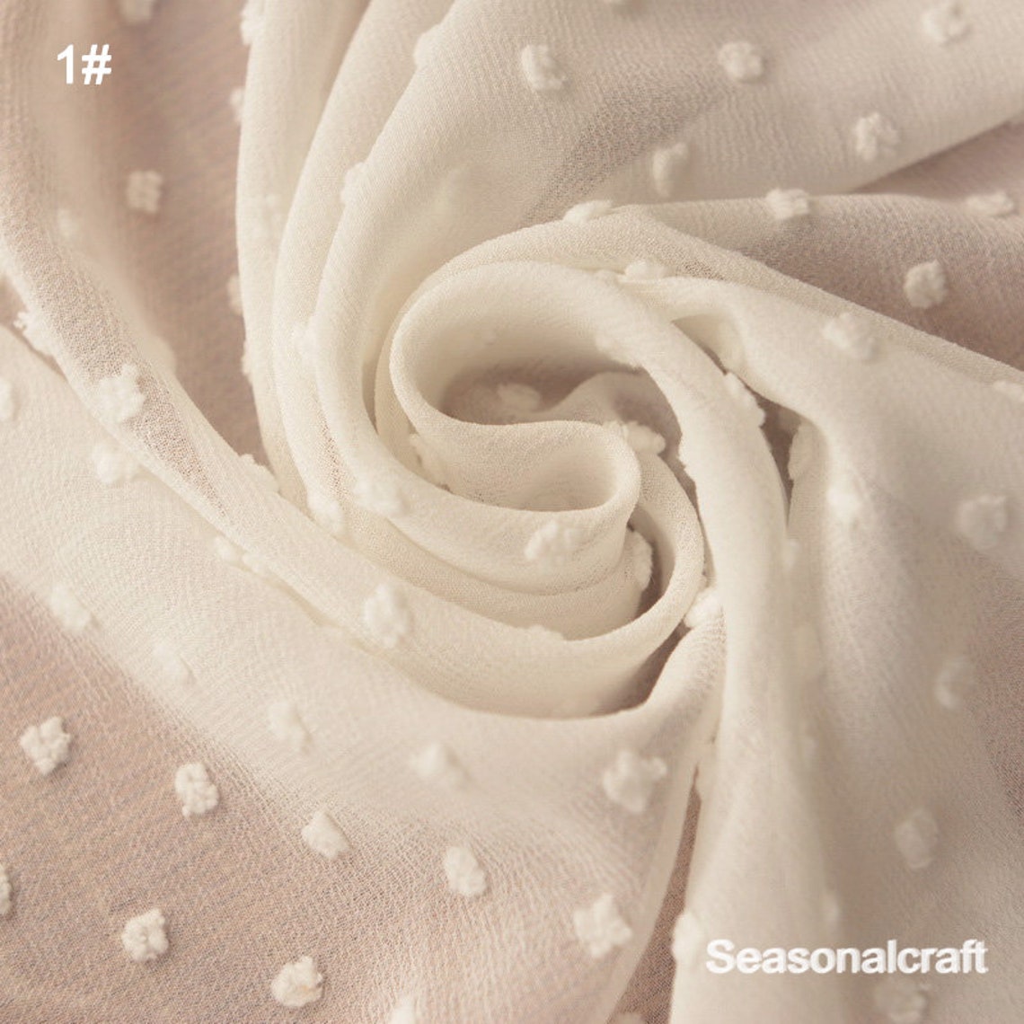 Polka Dots Chiffon Fabric Jacquard Chiffon Fabric Half Yard / Etsy