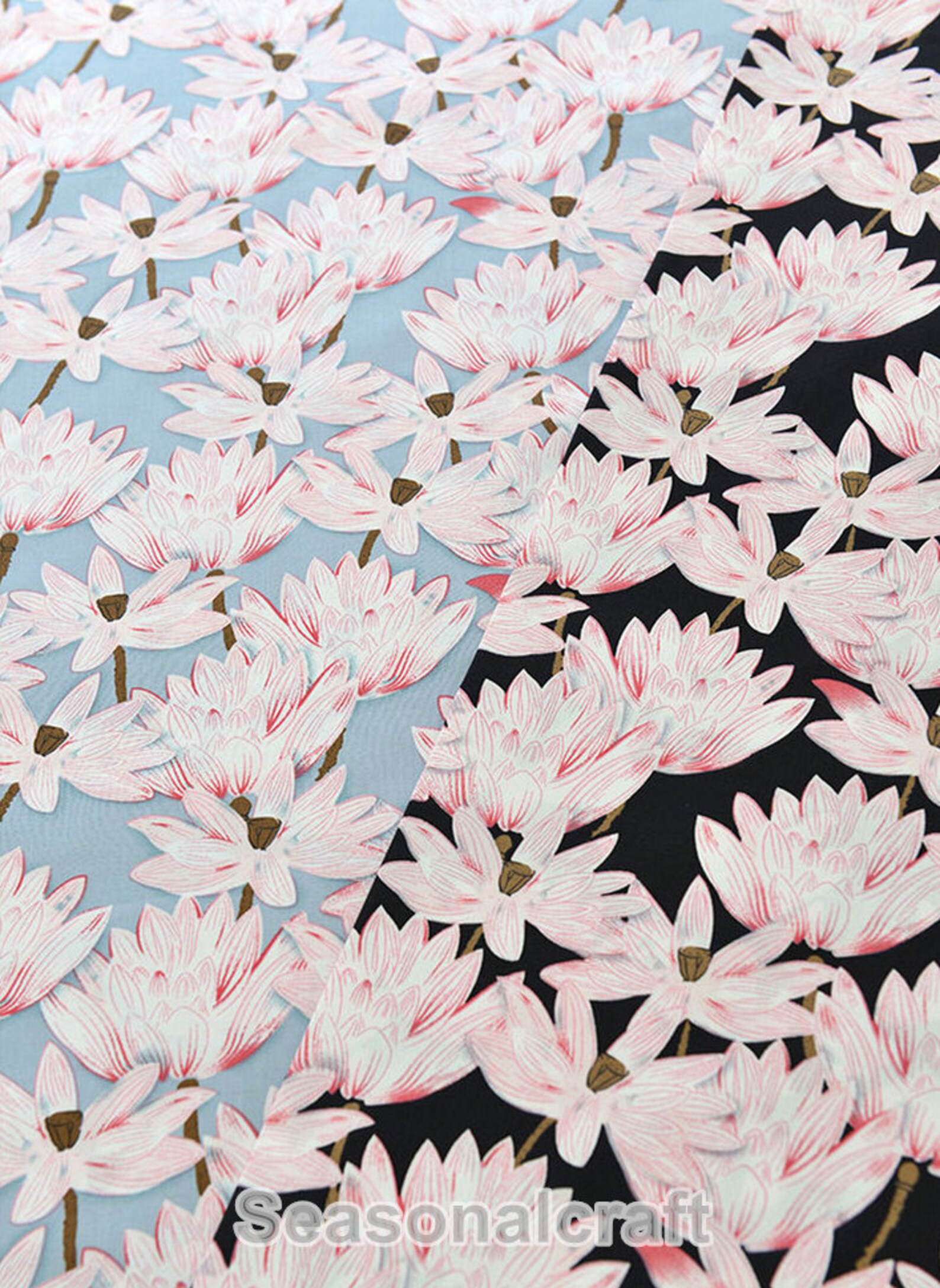 Lotus Fabric Flower FabricFresh Chic Flower Fabric Plain Etsy