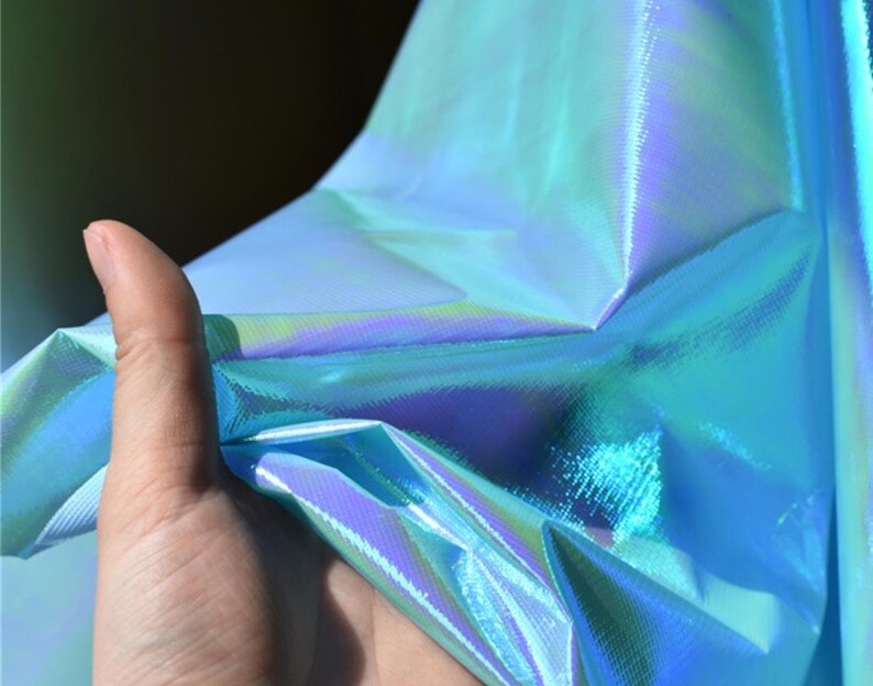 Aqua Blue Color Changing Laser colorful Fabric TPU surface Etsy