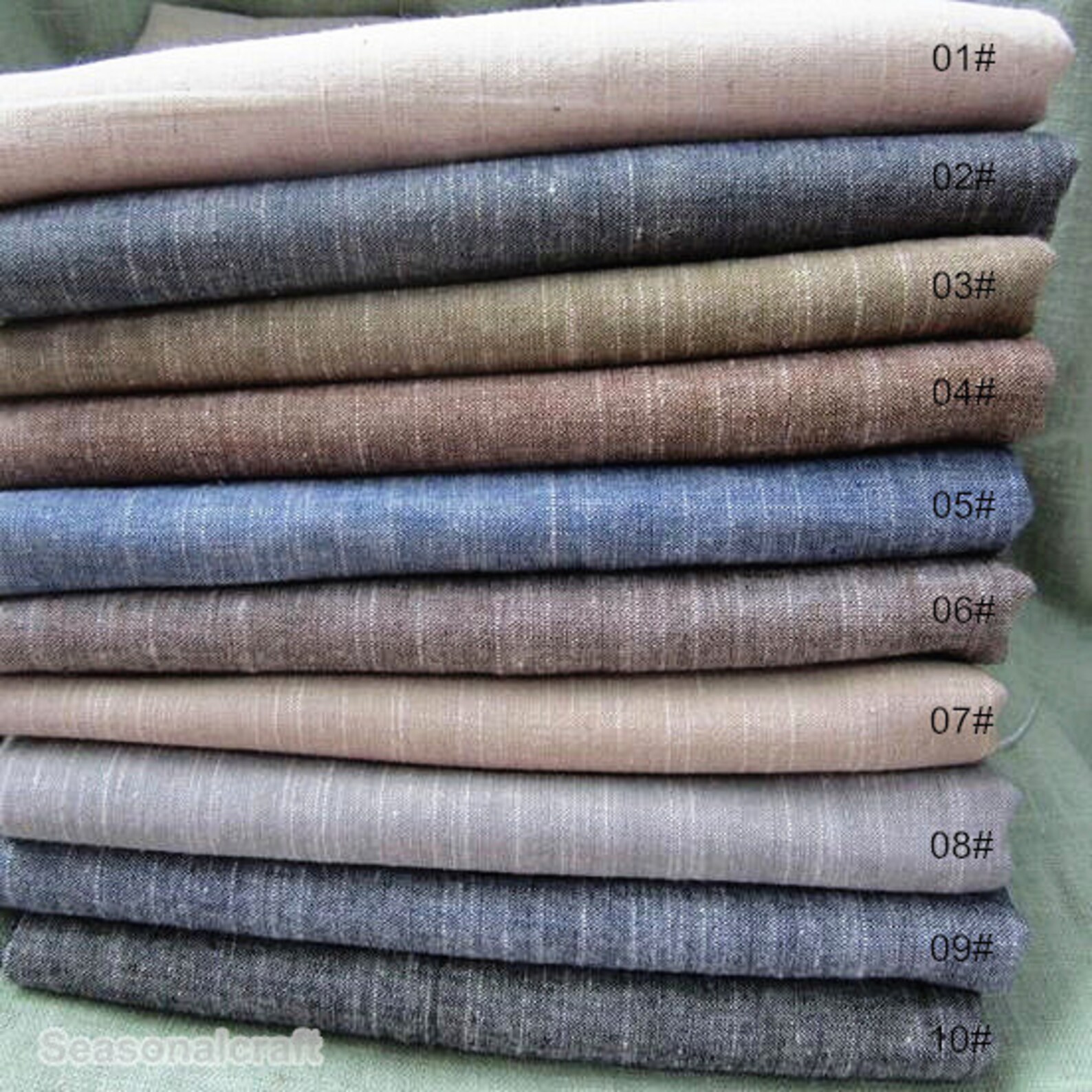 One Yard Slub Cotton Linen Fabric Bamboo Texture Yarndyed Etsy