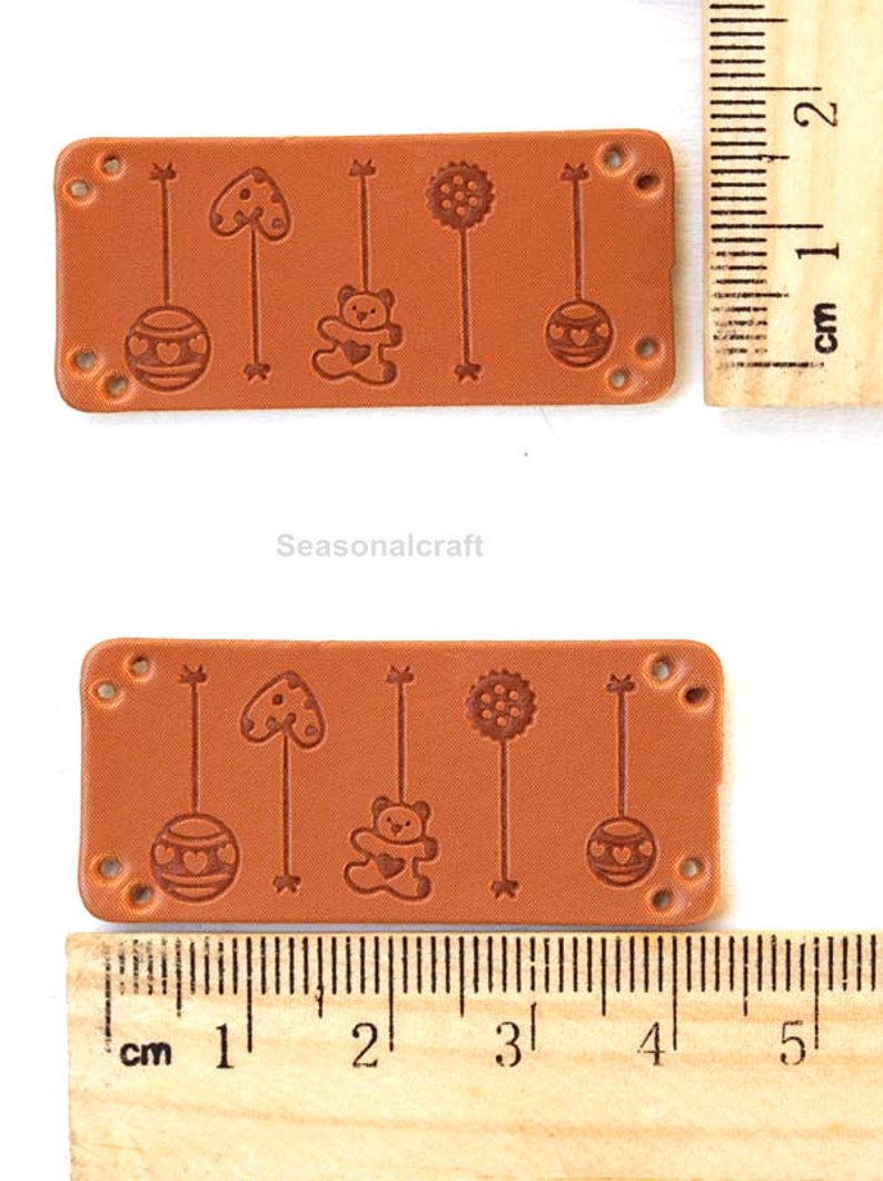4Pcs Brown PU Leather Sewing Labels for Bags Love Hanmade Etsy