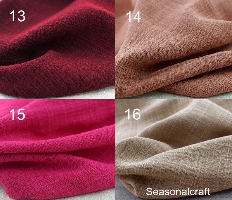 Creases Solid Cotton Linen Fabric Bamboo Texture Pure Autumn Etsy