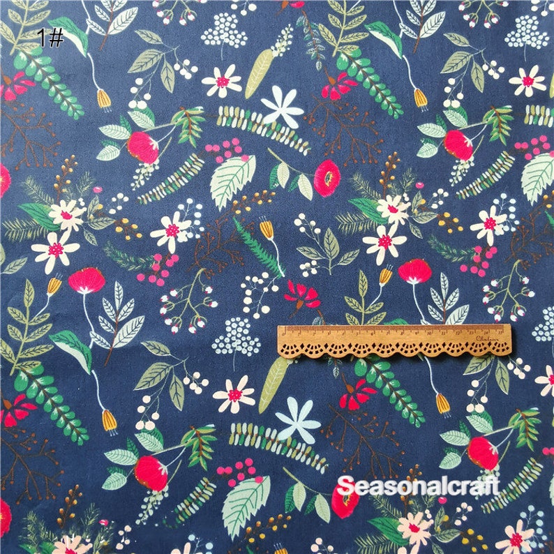 Shabby Chic,Flower Cotton Fabric Flower Cotton Fabric Half Yard Meter Twill Cotton Fabric C662 Blue Cotton Fabric