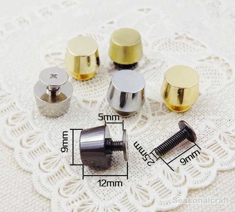 Purse Feet 9mm/5mm Screw for bag purse making use for leather Etsy
