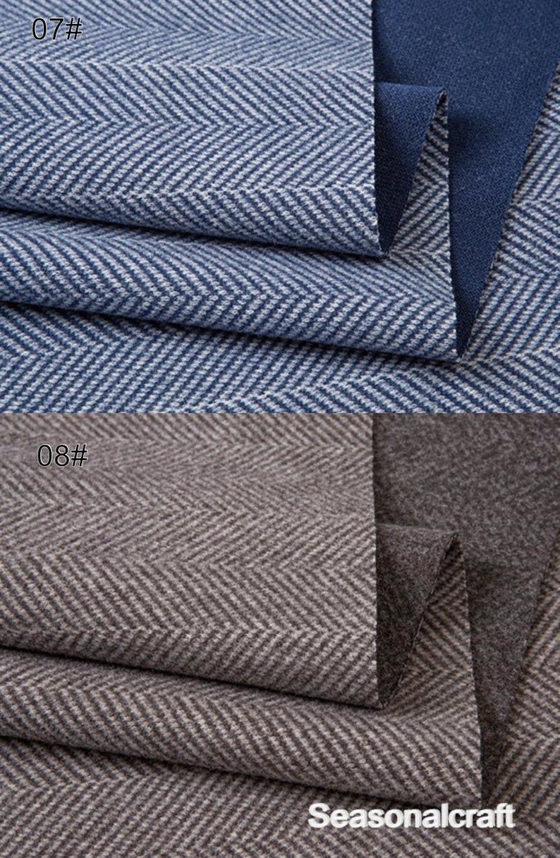 Herringbone Yarndyed Woollen Fabric Sheep Wool fabric Etsy