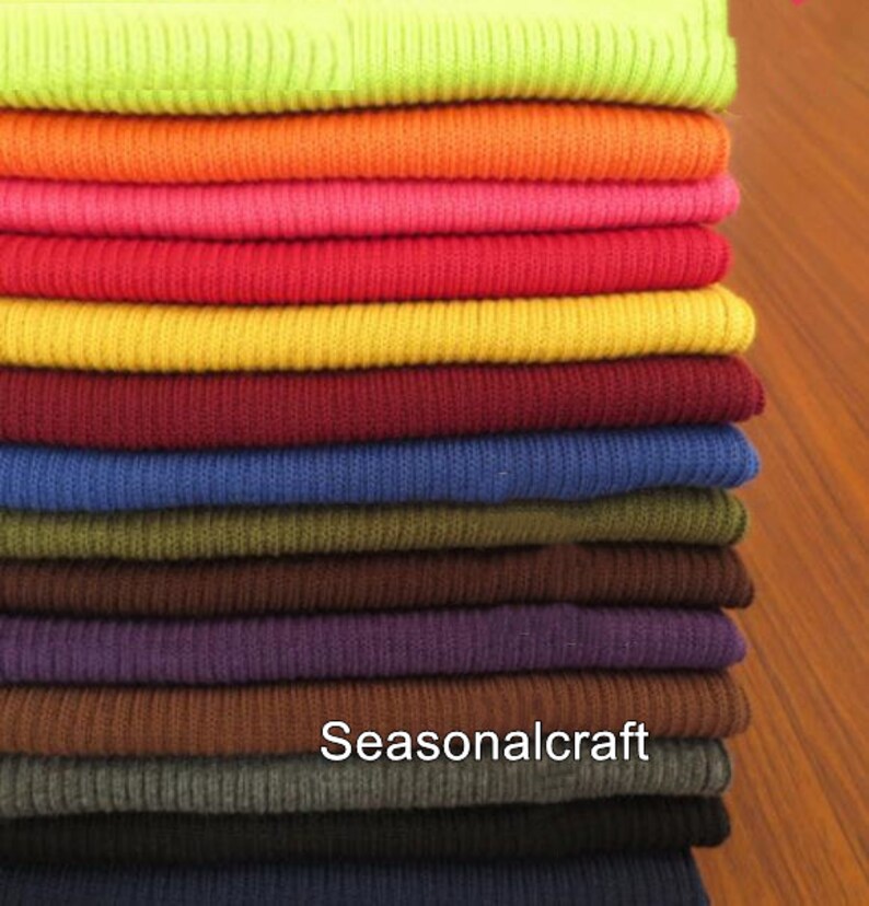 22 colors Cotton Elastic Rib Knit Fabric Tube7.8 Etsy