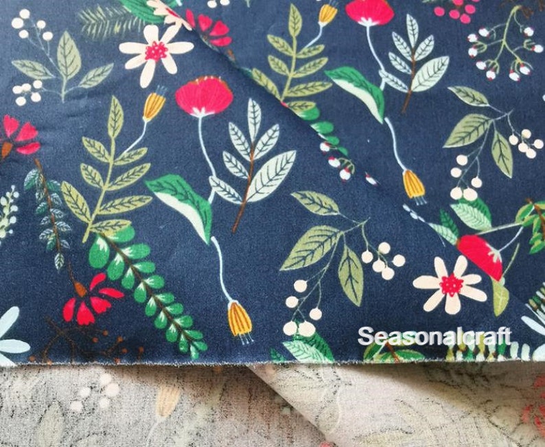 Shabby Chic,Flower Cotton Fabric Flower Cotton Fabric Half Yard Meter Twill Cotton Fabric C662 Blue Cotton Fabric