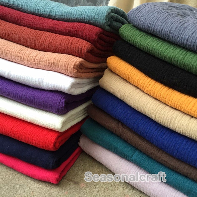 1 yard / Meter Double Gauze Fabric Pure Linen Fabric Gauze Etsy