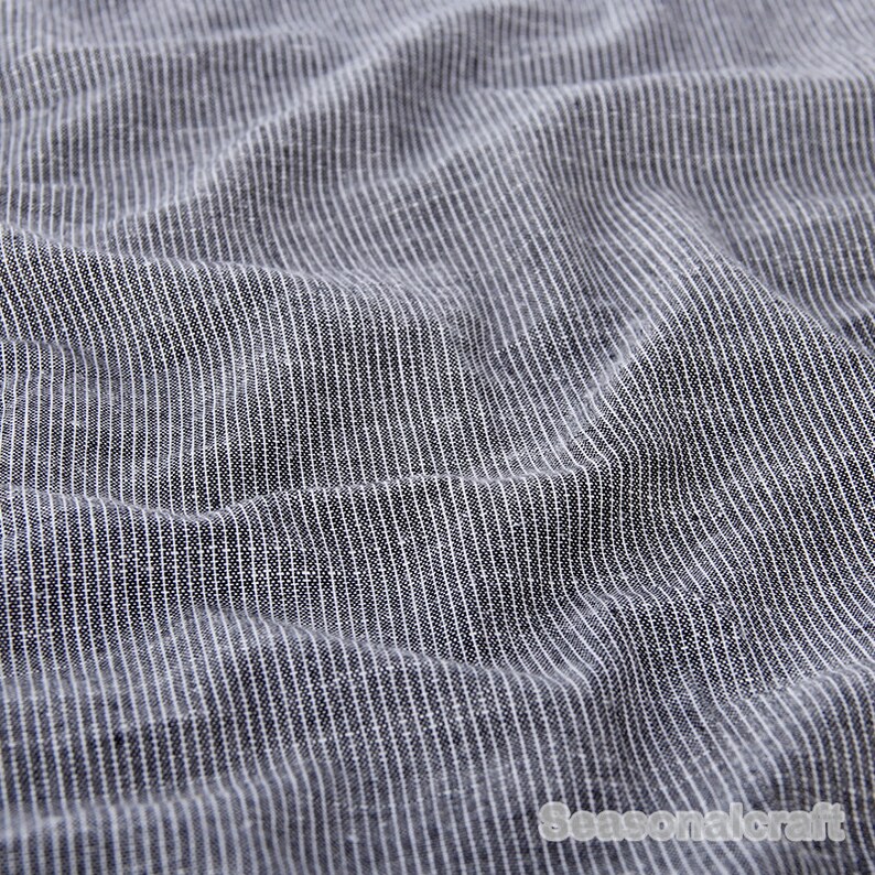 Yarndyed Cotton Linen Fabric soft fabric Simplicity blue Etsy