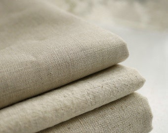 Natural Beige Linen Flax Fabric/ Linen/ Natural Fabric/ Upholstery/ Native Cotton Linen- 1/2 yard (QT127)