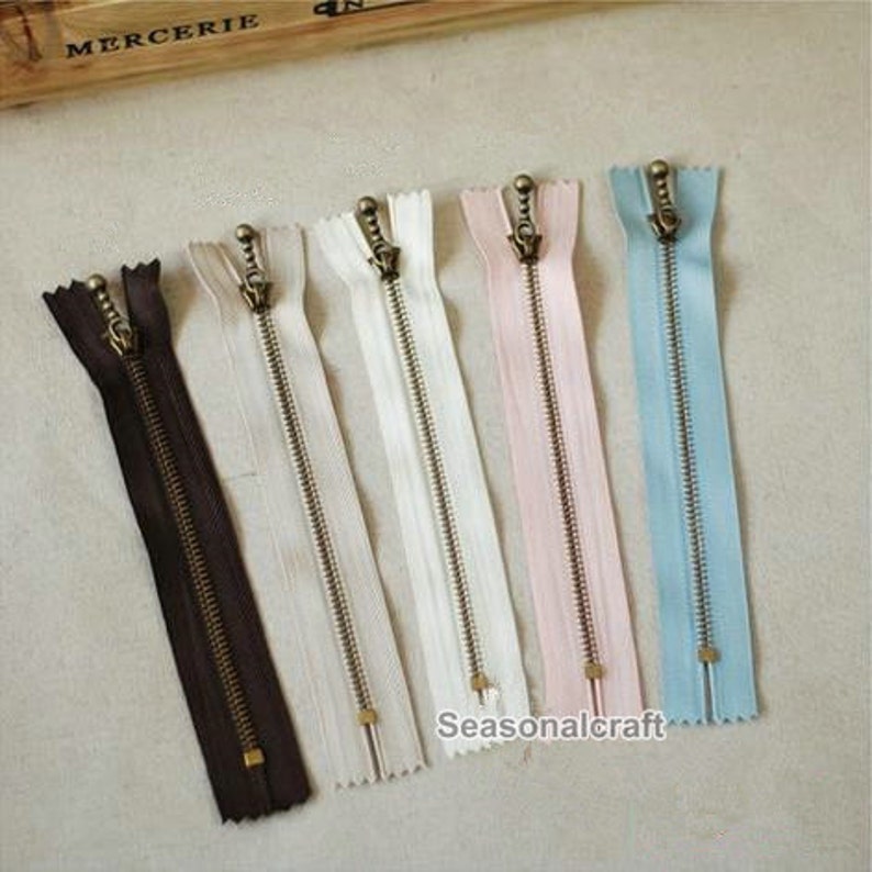 5Pieces Metal zipper Antique Brass Zippers 15cm 5.9 Etsy