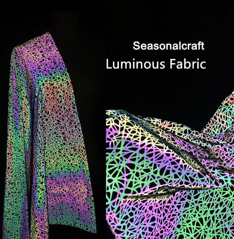 Luminous Fabric Light in the Dark fabric Colorful Color Etsy