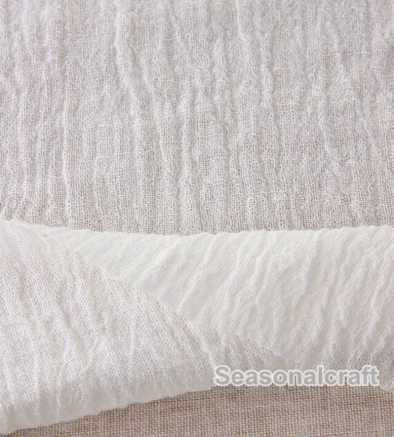 White Pure Linen Fabric Gauze Creases Fold fabricTransparent Etsy