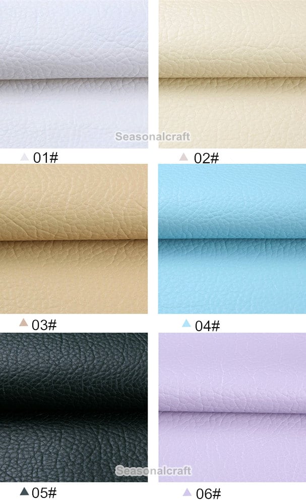Colorful Litchi grain Faux Leather PU Leather Fabric Soft Etsy