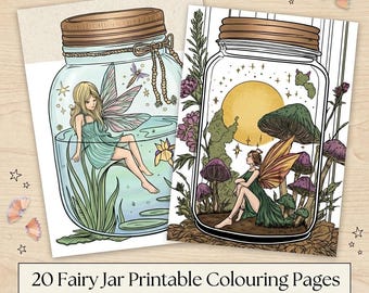 20 Fairy Jar Coloring Pages | Whimsical Fantasy Scenes (PDF Download)