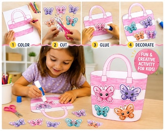 Beach Bag Craft Printable | Summer Cut and Paste Activity (PDF Download)