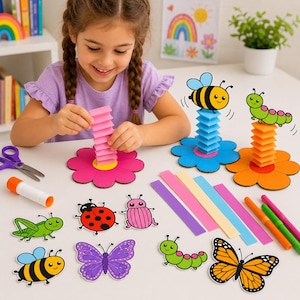 Bouncy Bug Craft Printable | Kids Spring Insect Activity (Digital Download)