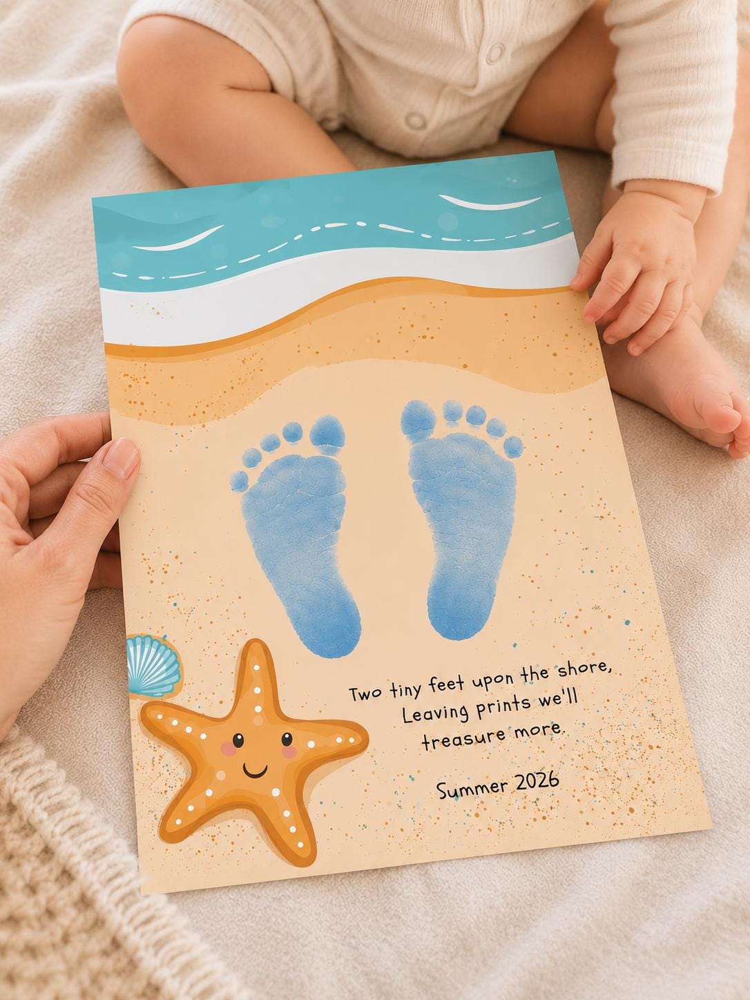 44 Easy Starfish Crafts for Kids 35 Summer Footprint Craft Printable, DIY Beach Art Project for Kids…