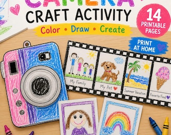 Printable Camera Craft Activity | Kids Memory Project, Drawing Fun (PDF Download)