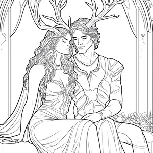 Romantasy Coloring Pages Storybook | Fated Mates, Fae King Fantasy Romance (Digital PDF Download) image 16