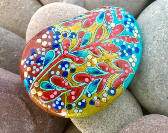 windy day /painted rocks/painted/boho art/hippie art/desk art/art rocks/art stones/cape cod artists/boho decor/tiny paintings/terrarium art