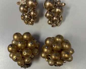Vintage Clip-on Earrings Gold Tone Lot of 2