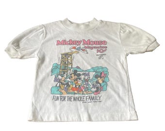 Walt Disney Productions Vintage Kids Mickey Mouse Magazine Tshirt Toddler Size