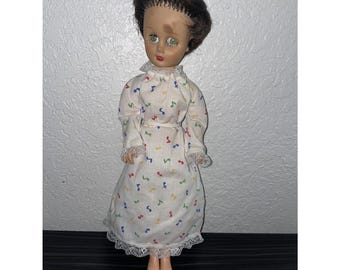 Vintage Doll Model 14RA Brunette Green Eyes Dress And Bloomers W/musical Notes