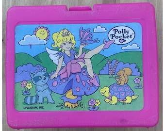 Polly Pocket Fairy Princess Lunchbox Up & Adam Vintage Pink Plastic