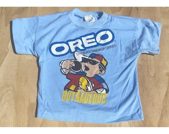 Koszulka dziecięca Oreo z lat 80., rozmiar 4T, Nabisco 1987, wyprodukowana w USA, „Oburzająca”