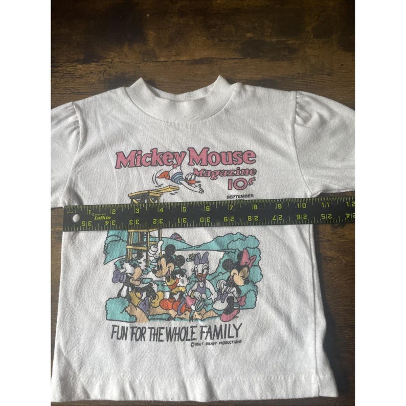 Walt Disney Productions Vintage Kids Mickey Mouse Magazine Tshirt Toddler Size image 13