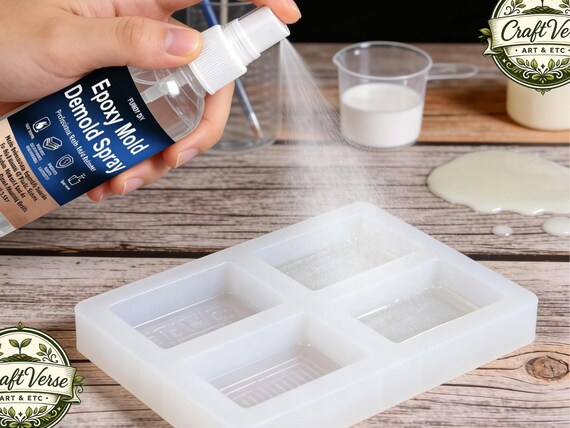 Mold Release Spray for Epoxy Resin, Universal Silicone Mold Release Agent, Resin & Epoxy Demold Spray for Easy Resin Casting and Smooth
